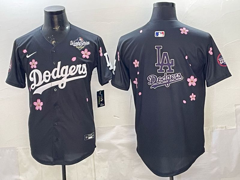 Men Nike 2026 Los Angeles Dodgers Blank Black Sakura Edition Game MLB Jersey 0018->los angeles dodgers->MLB Jersey